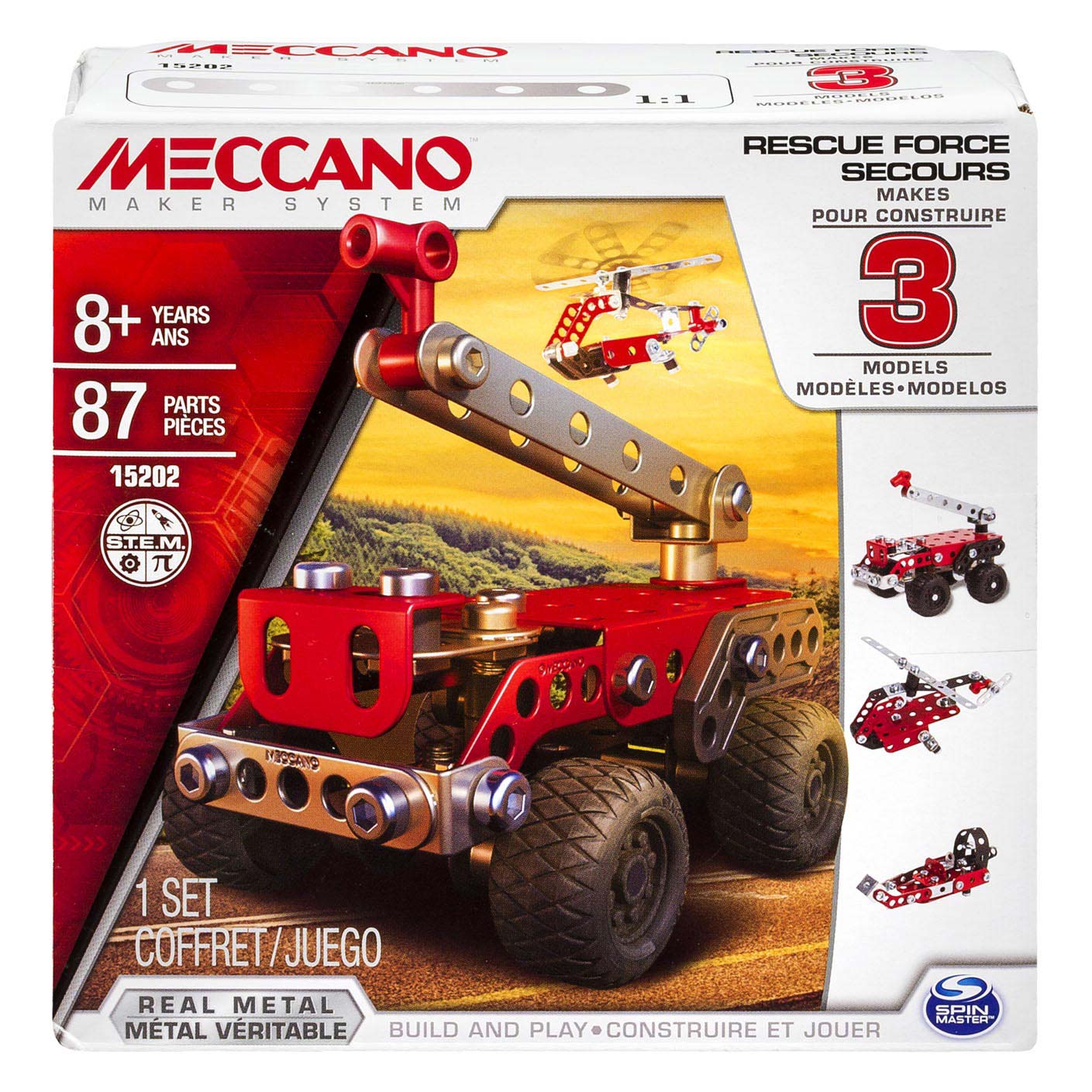 Meccano - Camion de pompiers, kit de construction STEM 3en1