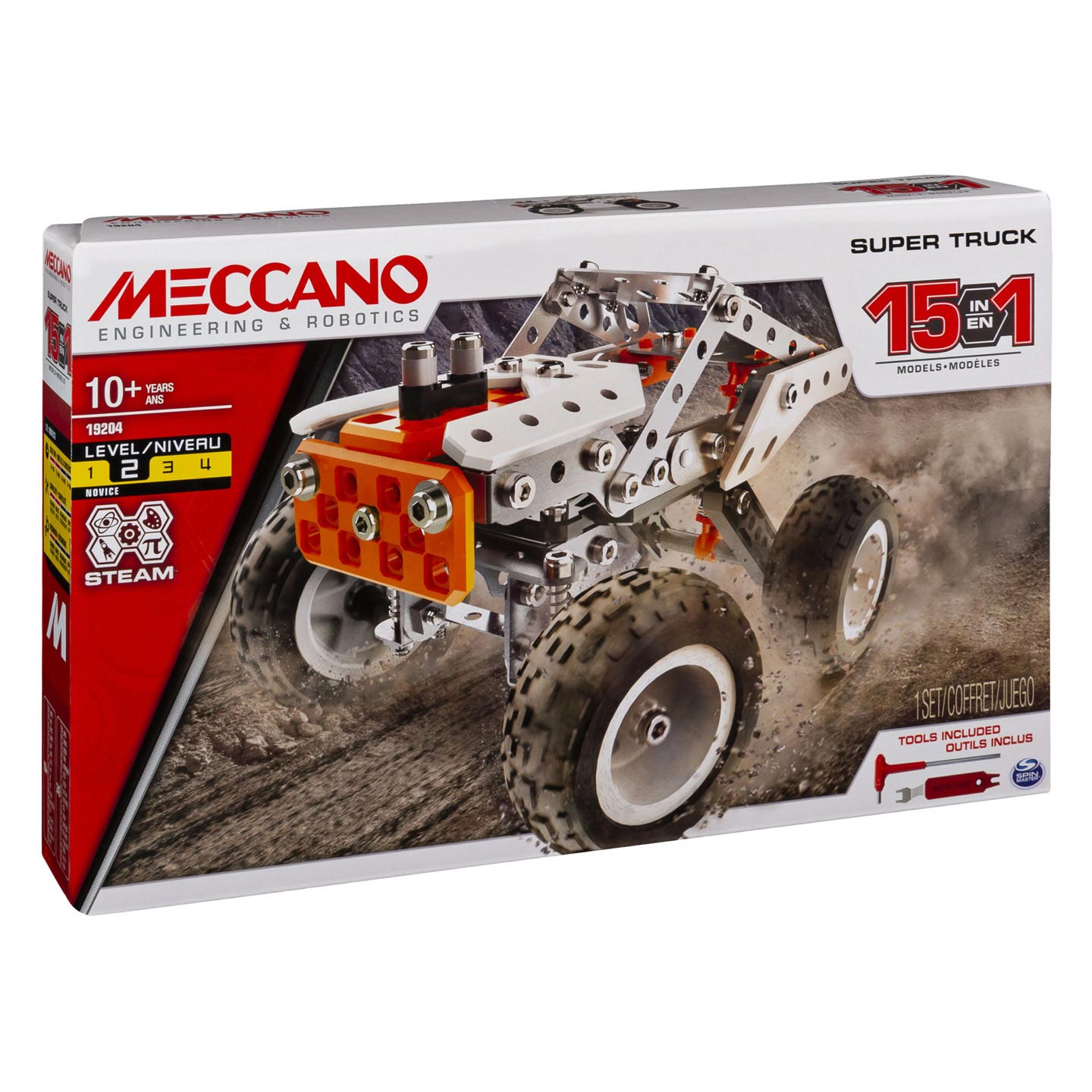 Meccano - Camion de course, kit de construction STEM 15 en 1
