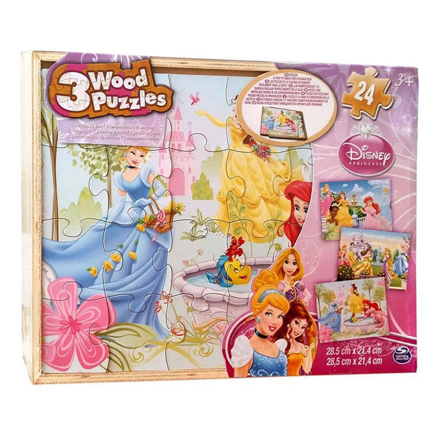 Disney Prinses Houten Puzzels, 24st. Set van 3