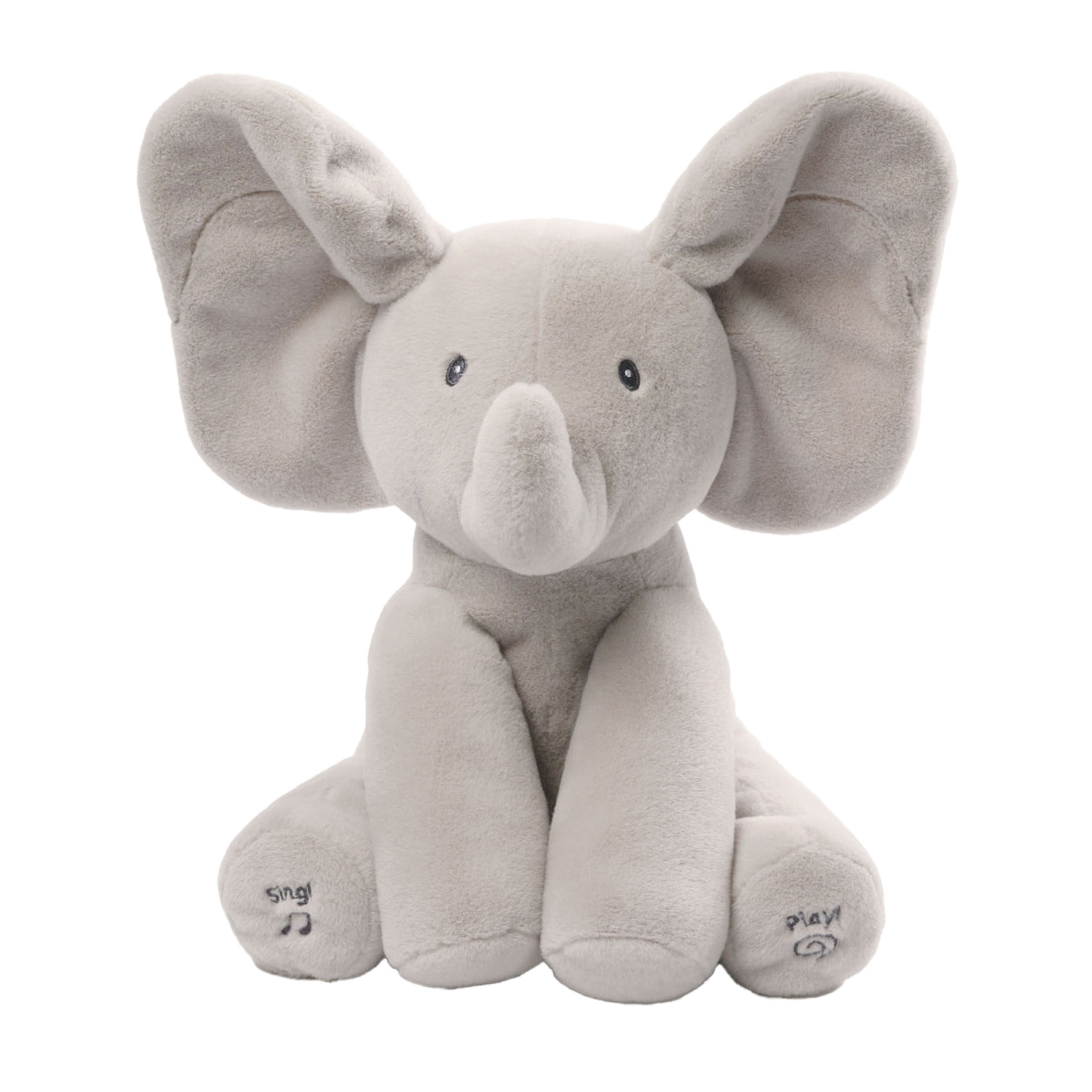 Gund Flappy de Olifant Knuffel Grijs met Geluid (Franstalig), 30cm