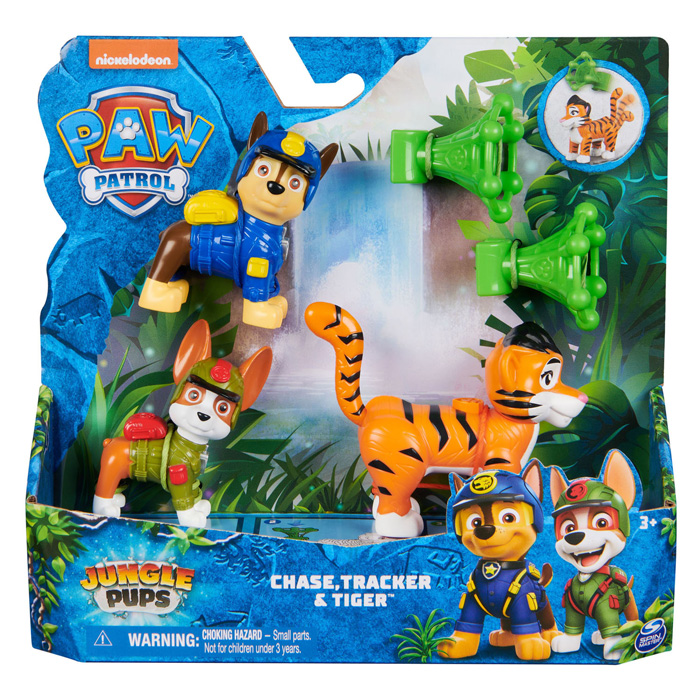 PAW Patrol Jungle Pups Speelfiguren - Chase, Tracker Tiger, 5dlg.