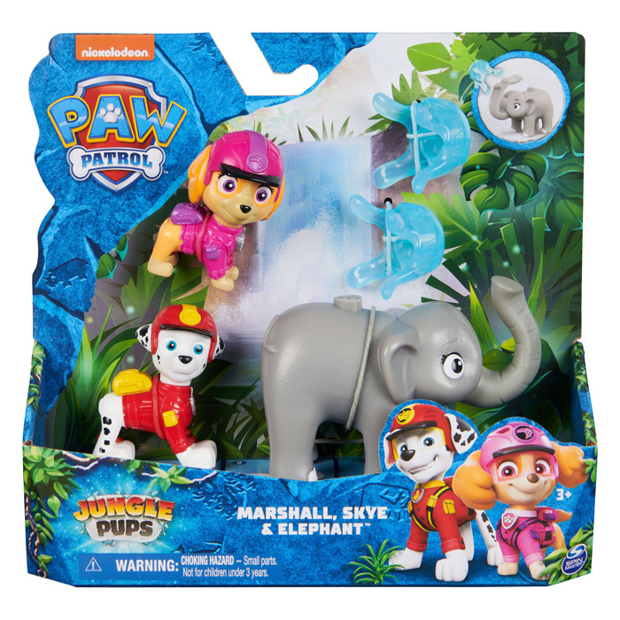 PAW Patrol Jungle Pups Spielzeugfiguren – Marshall, Skye, Elefant, 5 Stück.