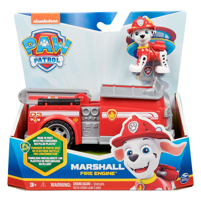 Véhicule PAW Patrol avec figurine - Camion de pompiers Marshall