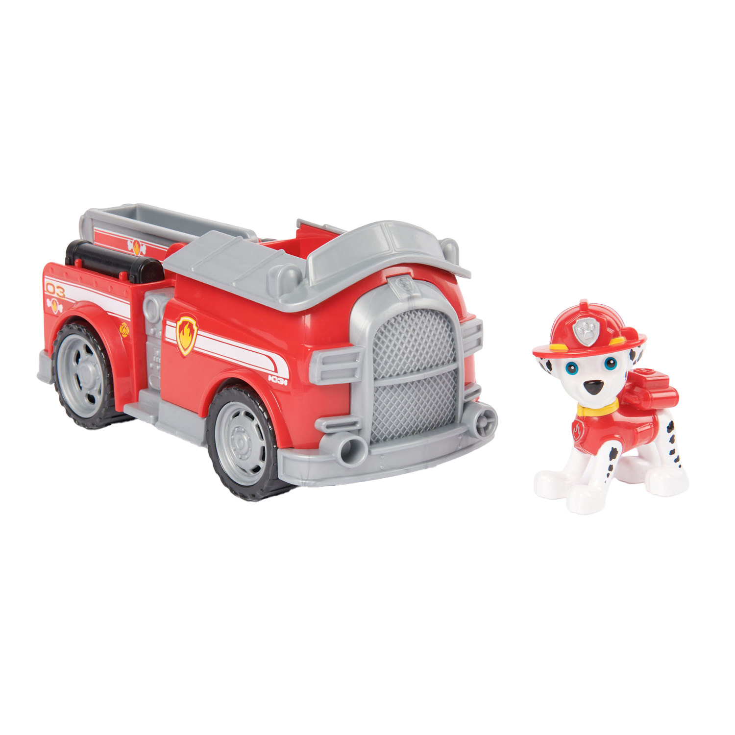 Véhicule PAW Patrol avec figurine - Camion de pompiers Marshall