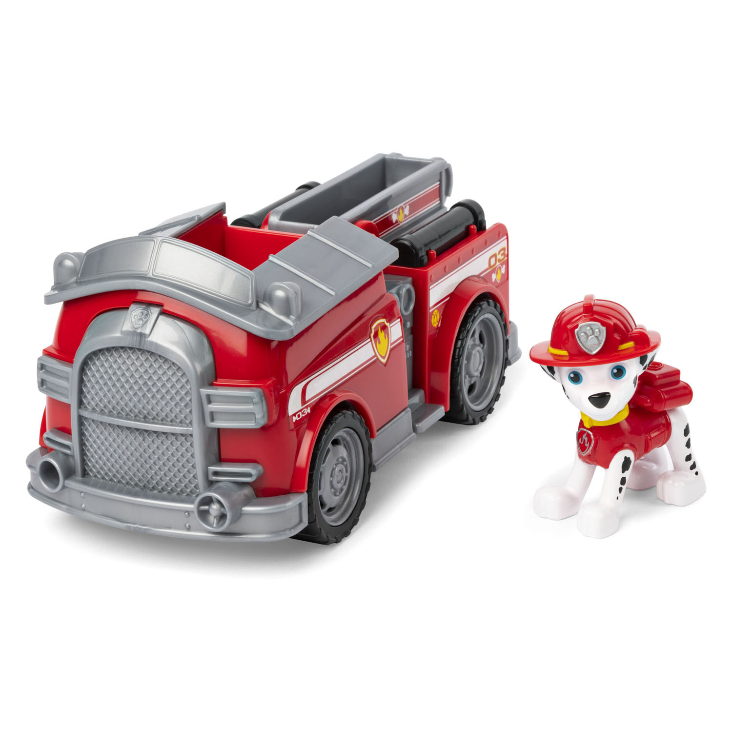 Véhicule PAW Patrol avec figurine - Camion de pompiers Marshall