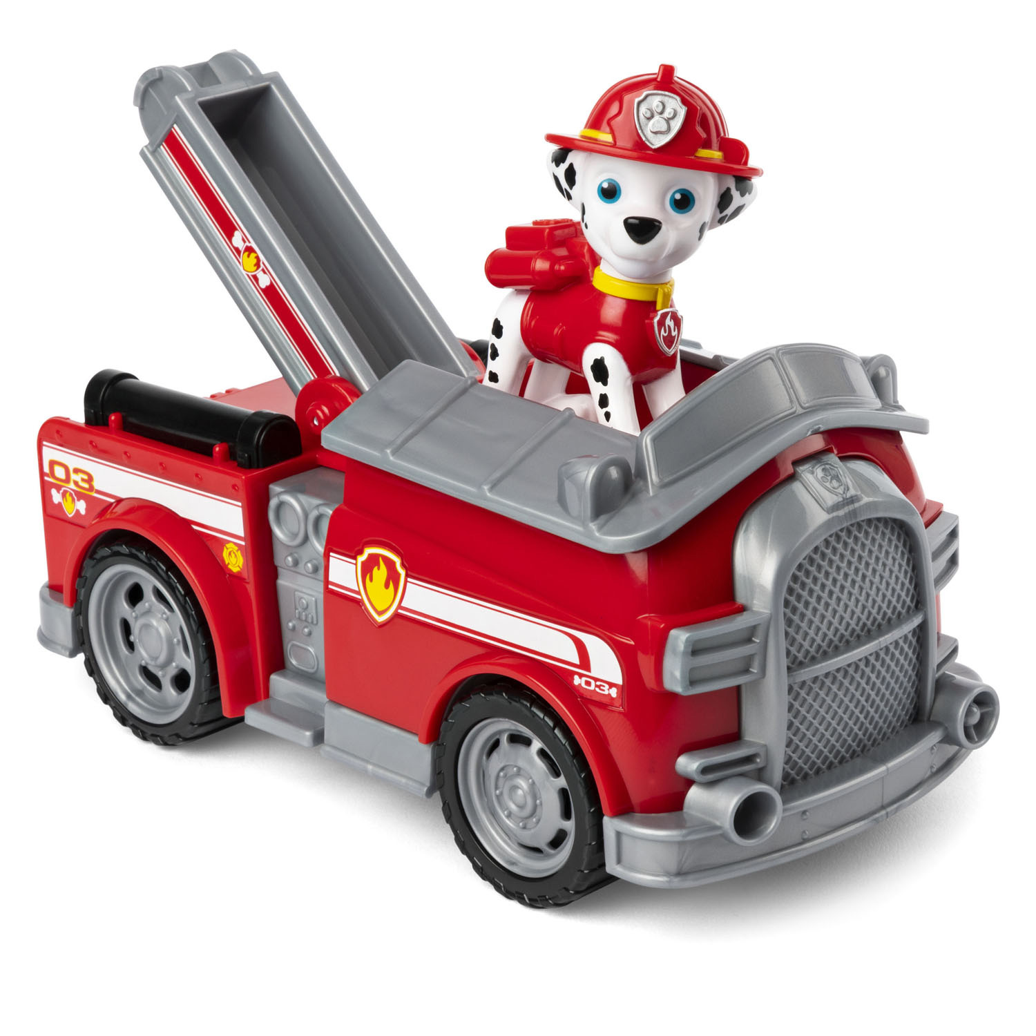 PAW Patrol Voertuig met Speelfiguur - Marshall Brandweerwagen