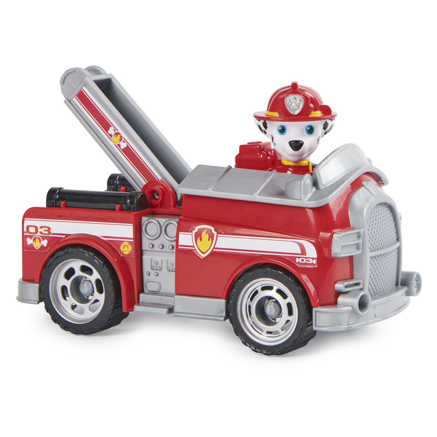 Véhicule PAW Patrol avec figurine - Camion de pompiers Marshall