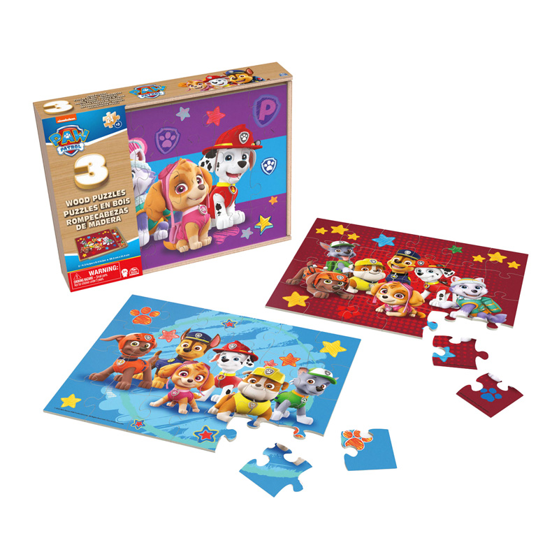 PAW Patrol Houten Puzzel, 3x24st.