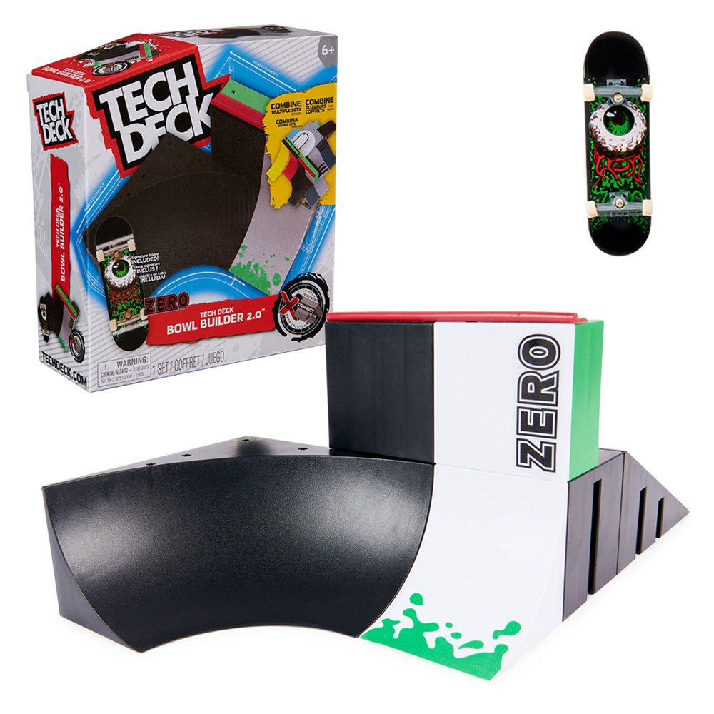 Tech Deck X-Connect Park Creator Zero Bowl Builder Ensemble de jeu de skateboard à doigts