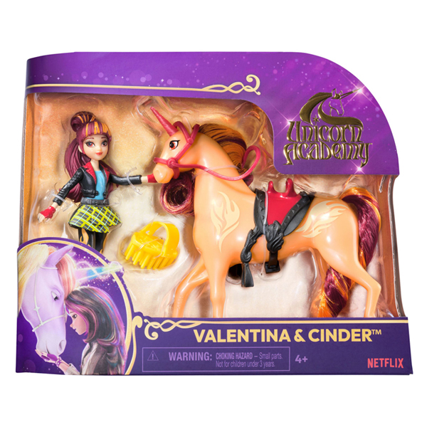 Unicorn Academy - Poupée Valentina et Licorne Cinder, 11,5 cm