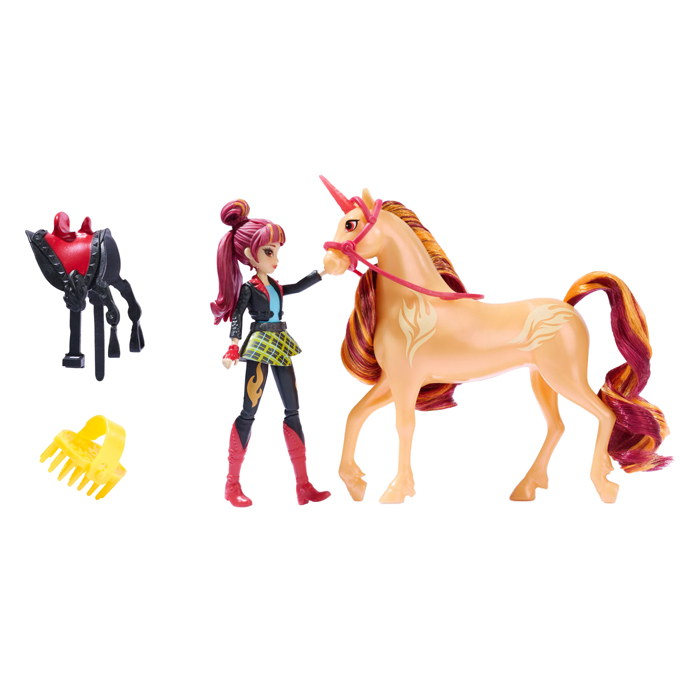 Unicorn Academy – Puppe Valentina und Einhorn Cinder, 11,5 cm