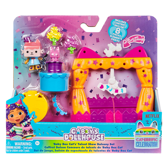 Gabby's Dollhouse Balcony Baby Kitty Spielset, 8-teilig.