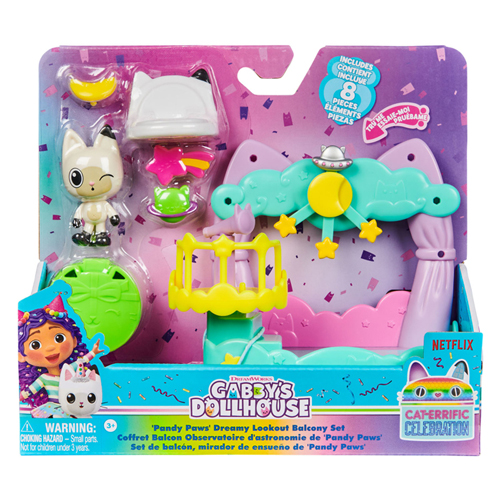 Gabby et la maison magique Balcony Pandy Playset, 8 pièces.