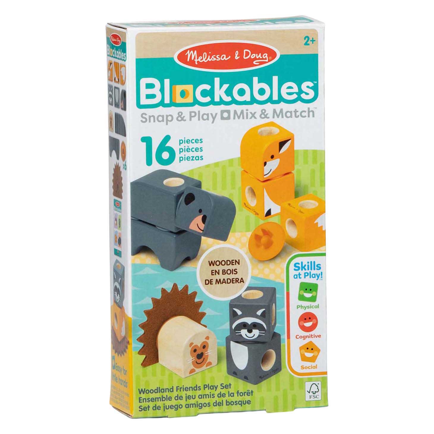 Bouwblokken Speelset Bosvriendjes - 16dlg.