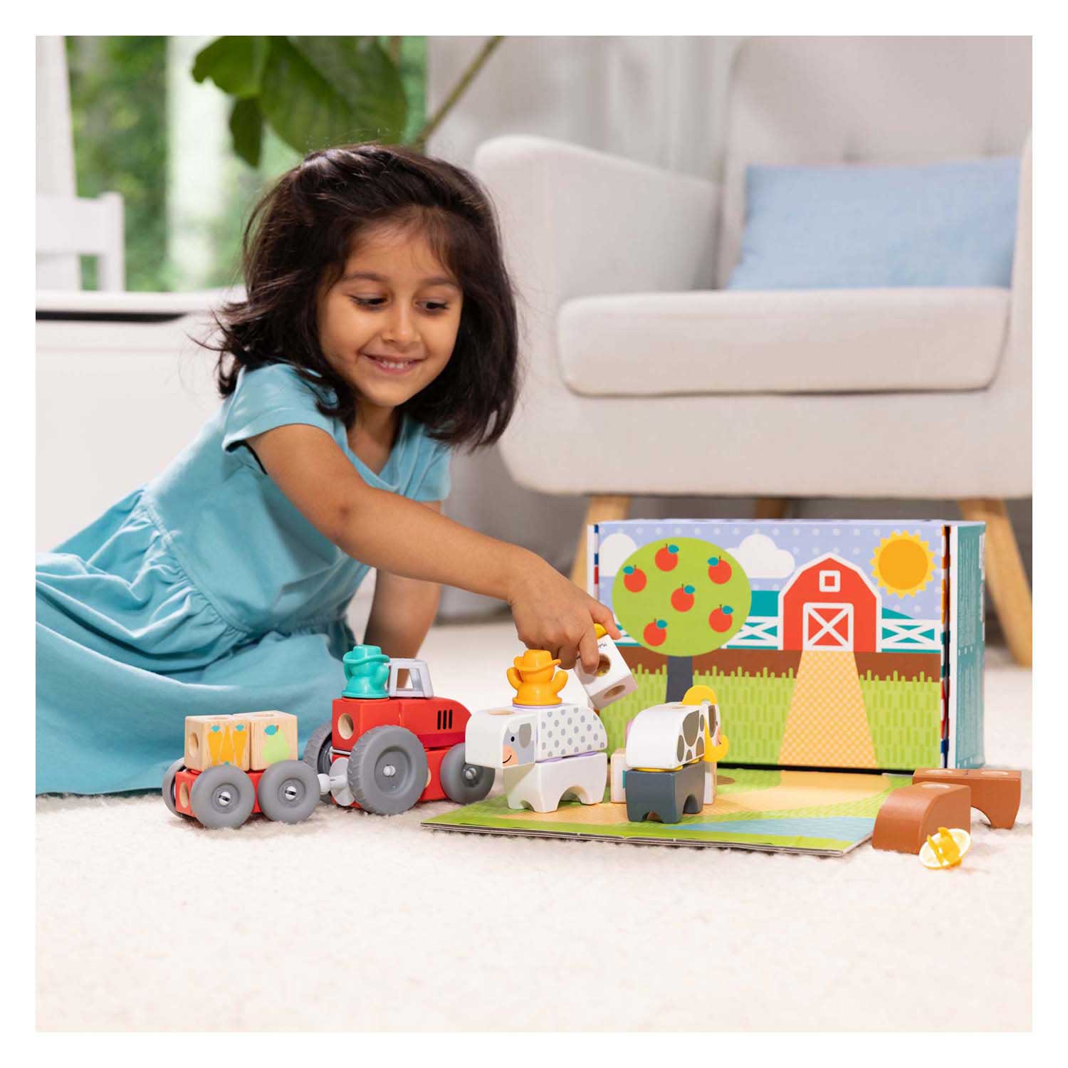 Melissa & Doug - Bouwblokken Boerderij Speelset - 56st.