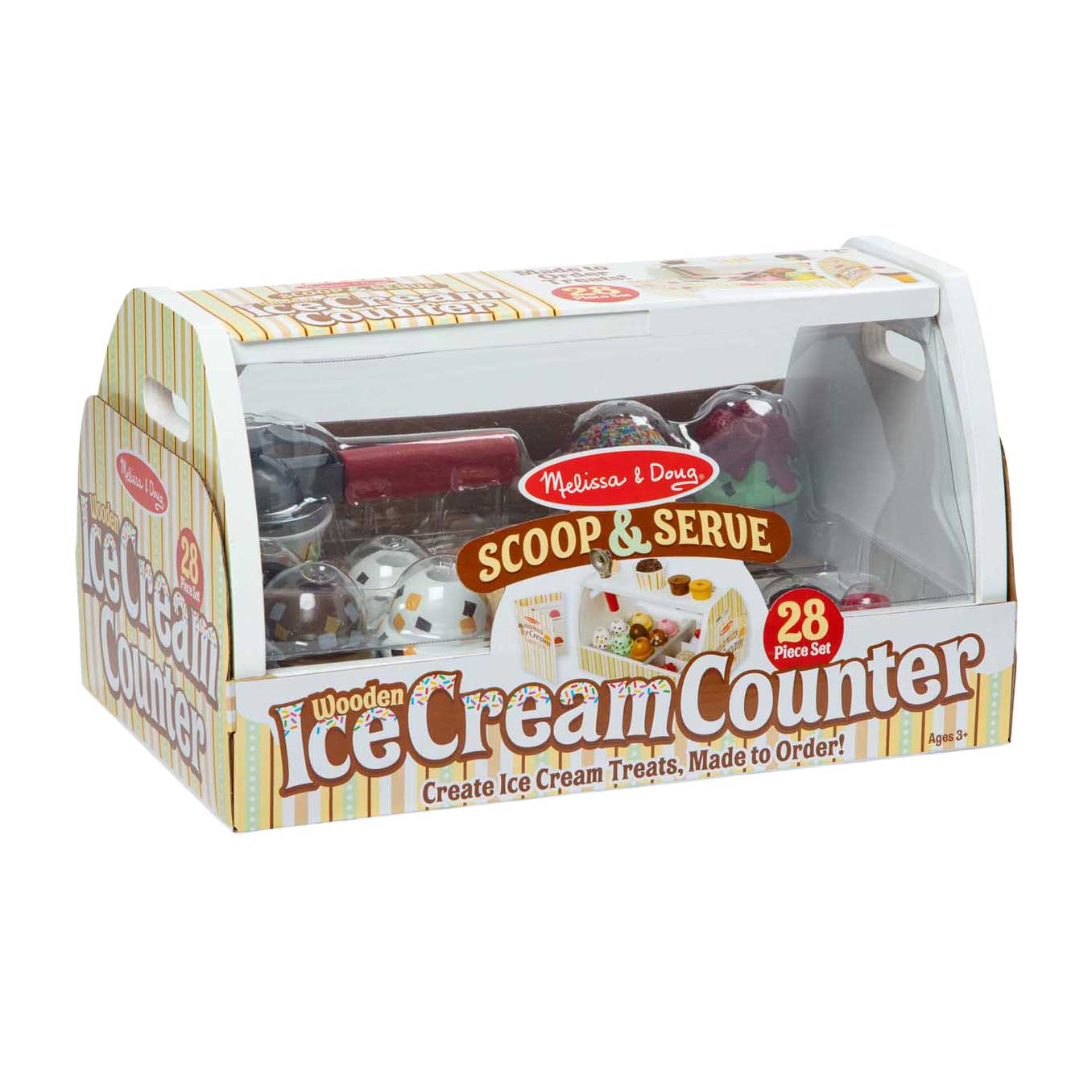 Comptoir à glace en bois - 20 pièces.