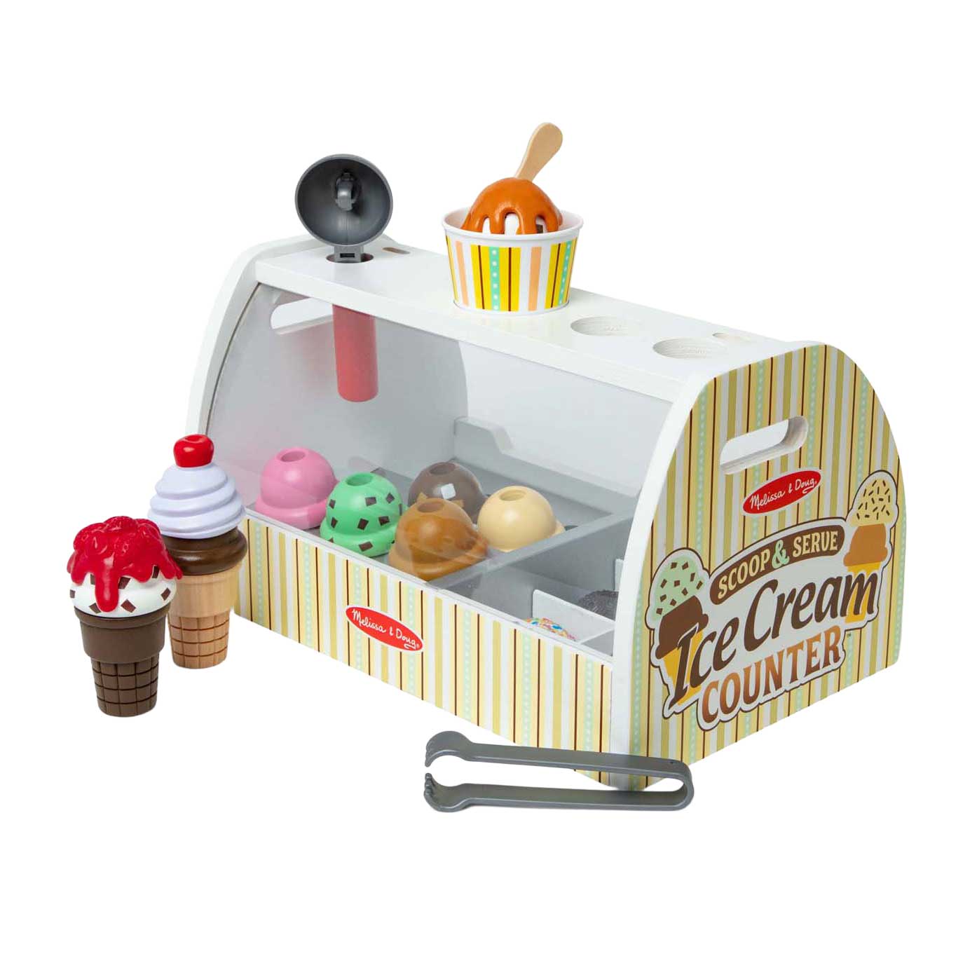 Comptoir à glace en bois - 20 pièces.