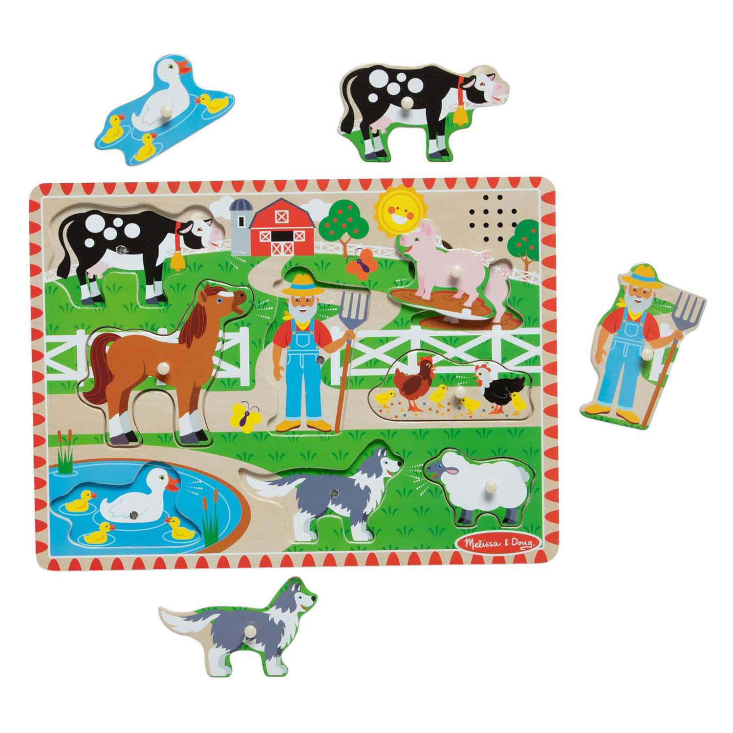 Puzzle en bois avec sons - La ferme du vieux MacDonald