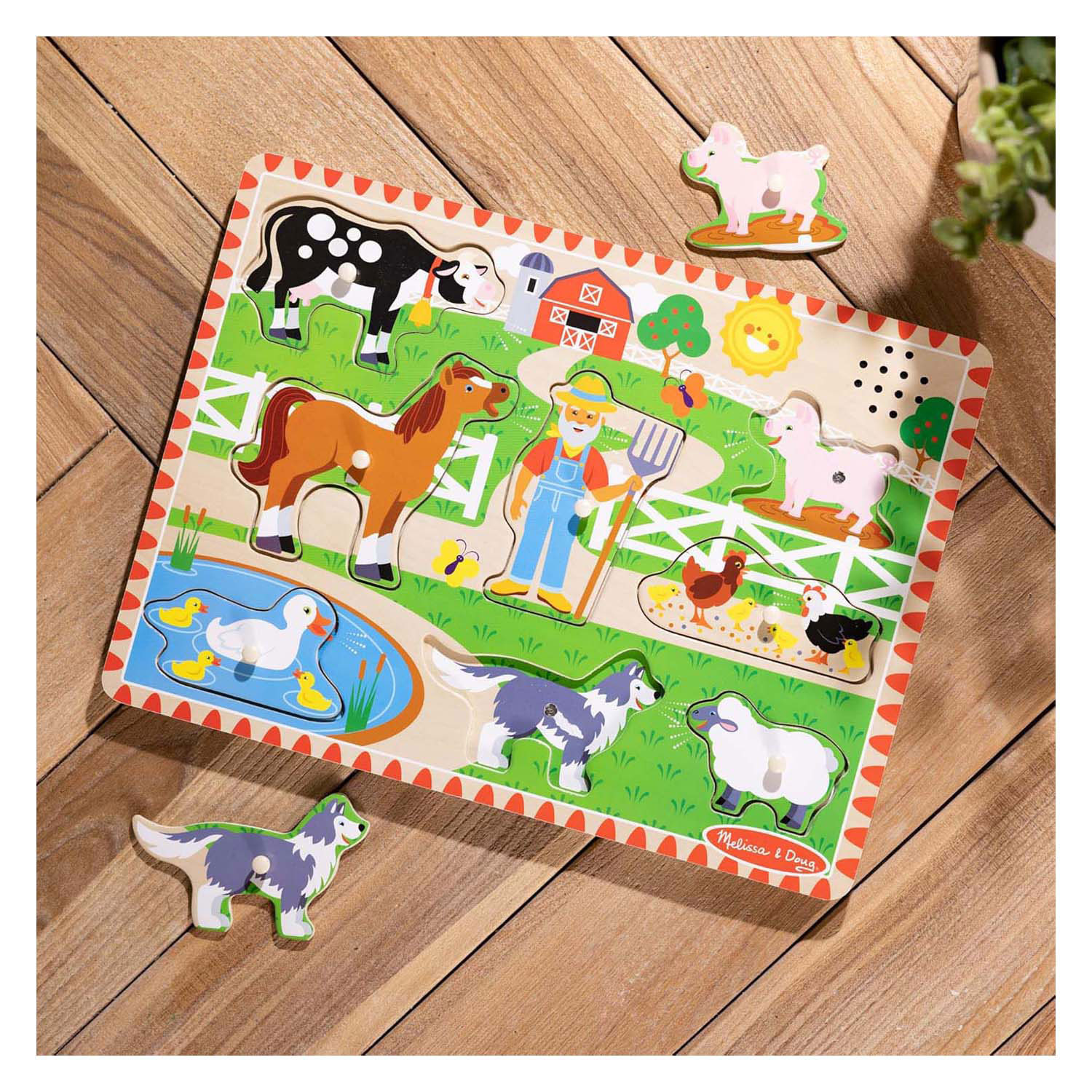 Puzzle en bois avec sons - La ferme du vieux MacDonald