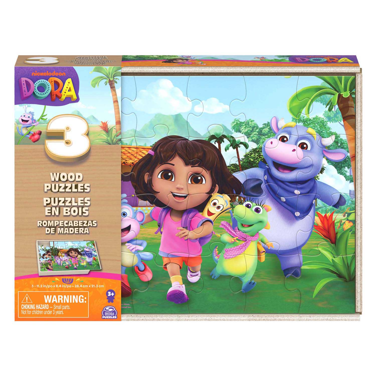 Dora Houten Puzzels in Houten Doos - 3x24 st.