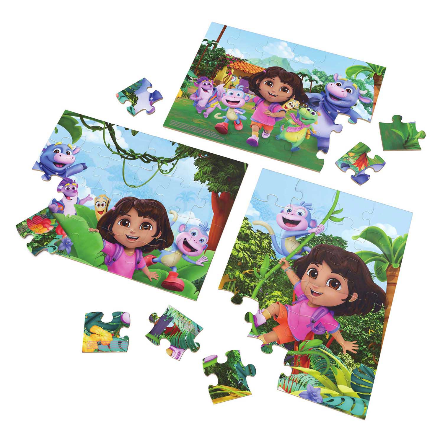 Dora Houten Puzzels in Houten Doos - 3x24 st.