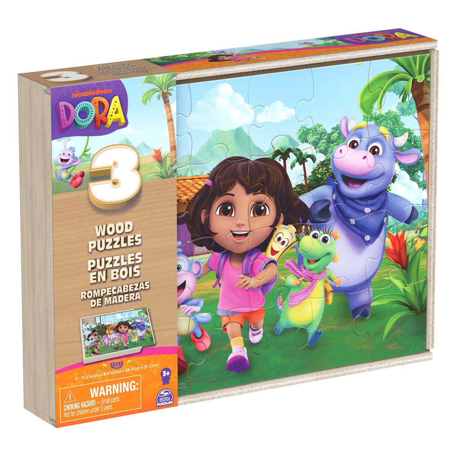 Dora Houten Puzzels in Houten Doos - 3x24 st.
