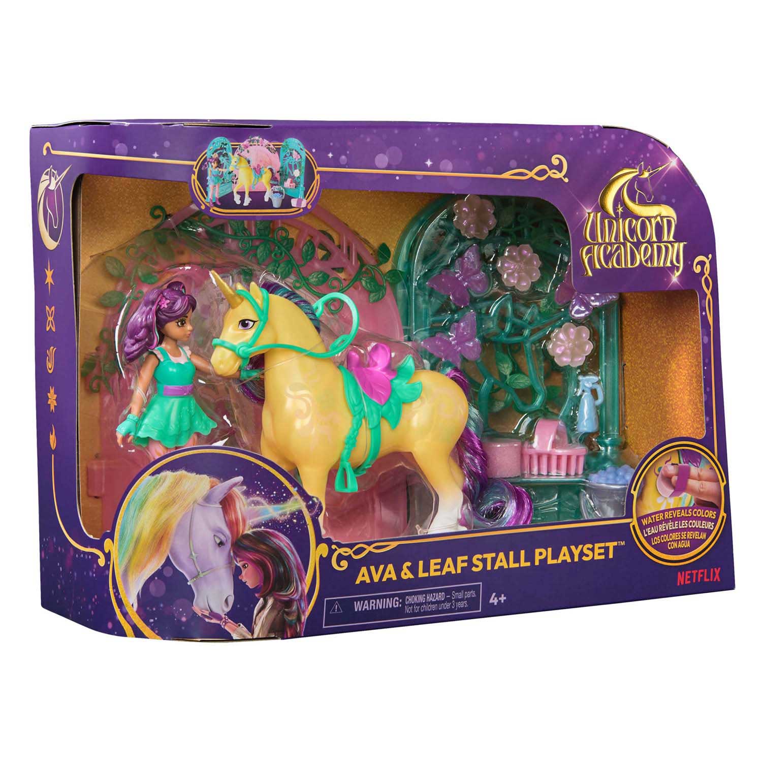 Unicorn Academy - Pop Ava en Eenhoorn Leaf Stalspeelset