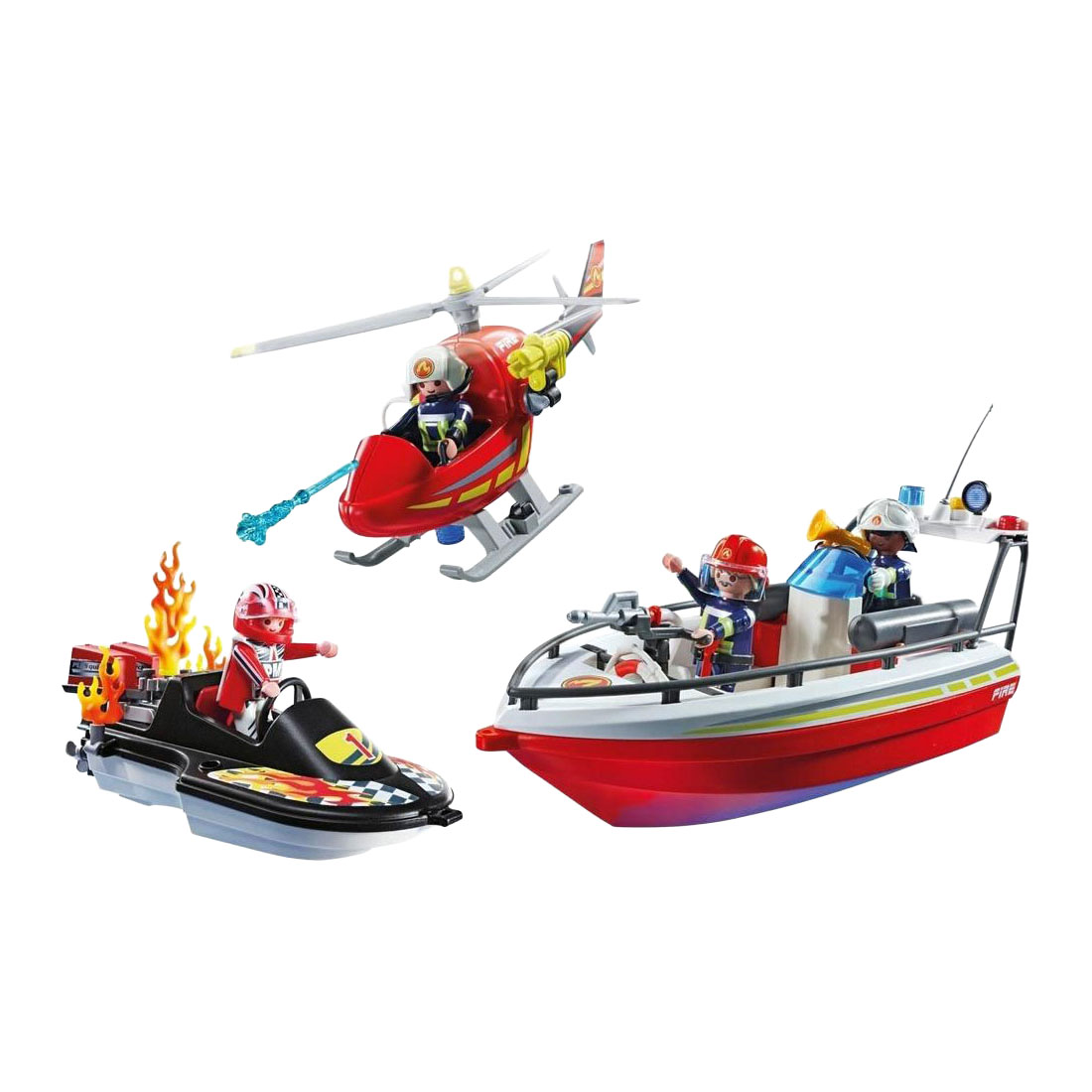 Playmobil Action Heroes Équipe de sauvetage des pompiers avec moteur sous-marin - 71977
