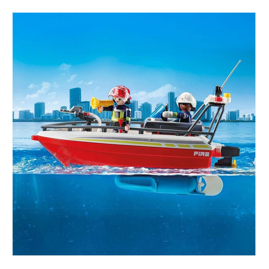 Playmobil Action Heroes Équipe de sauvetage des pompiers avec moteur sous-marin - 71977
