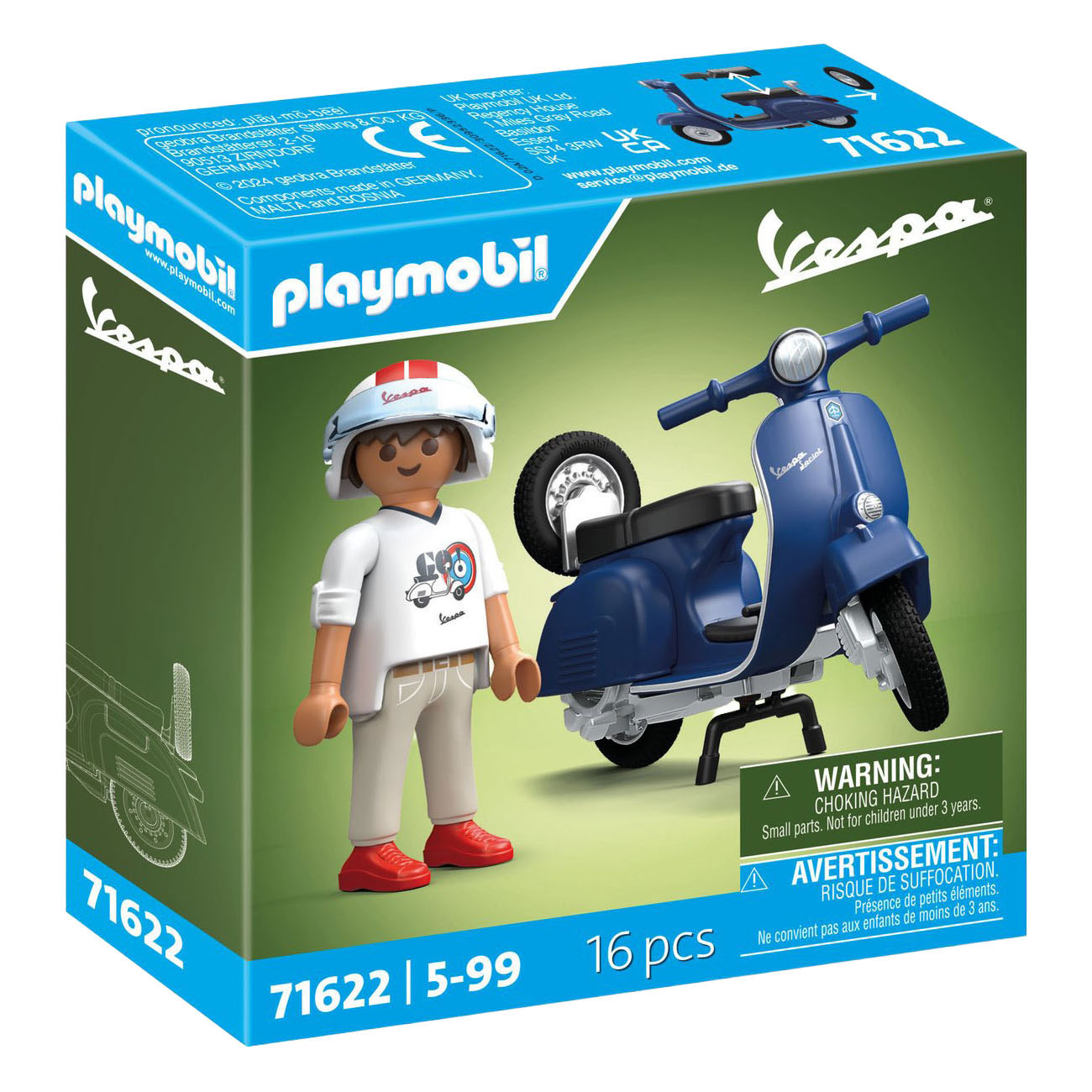 Playmobil 1969 Vespa 150 Sprint Veloce Blauw - 71622