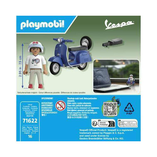 Playmobil 1969 Vespa 150 Sprint Veloce Blauw - 71622