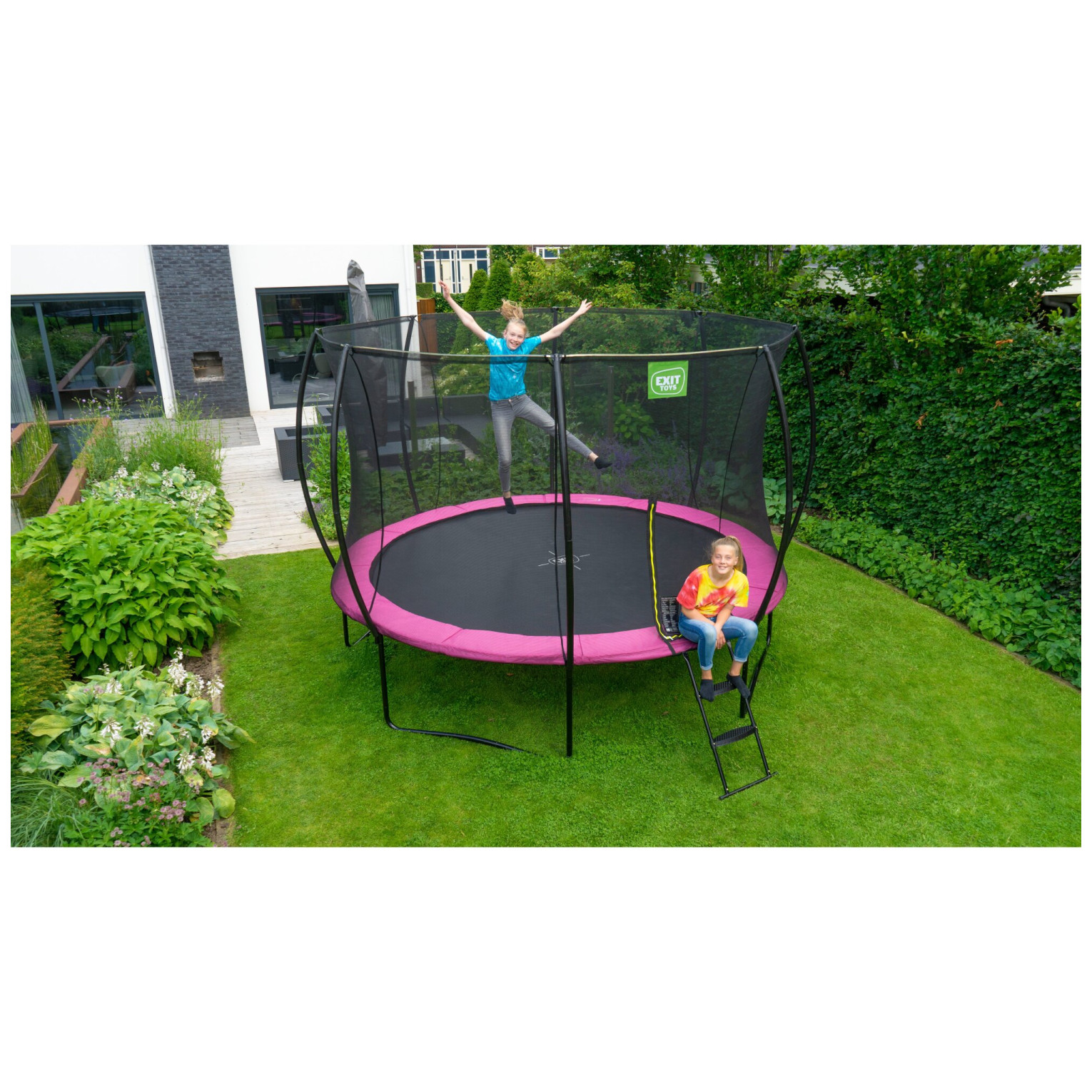 EXIT Silhouette trampoline ø427cm - roze