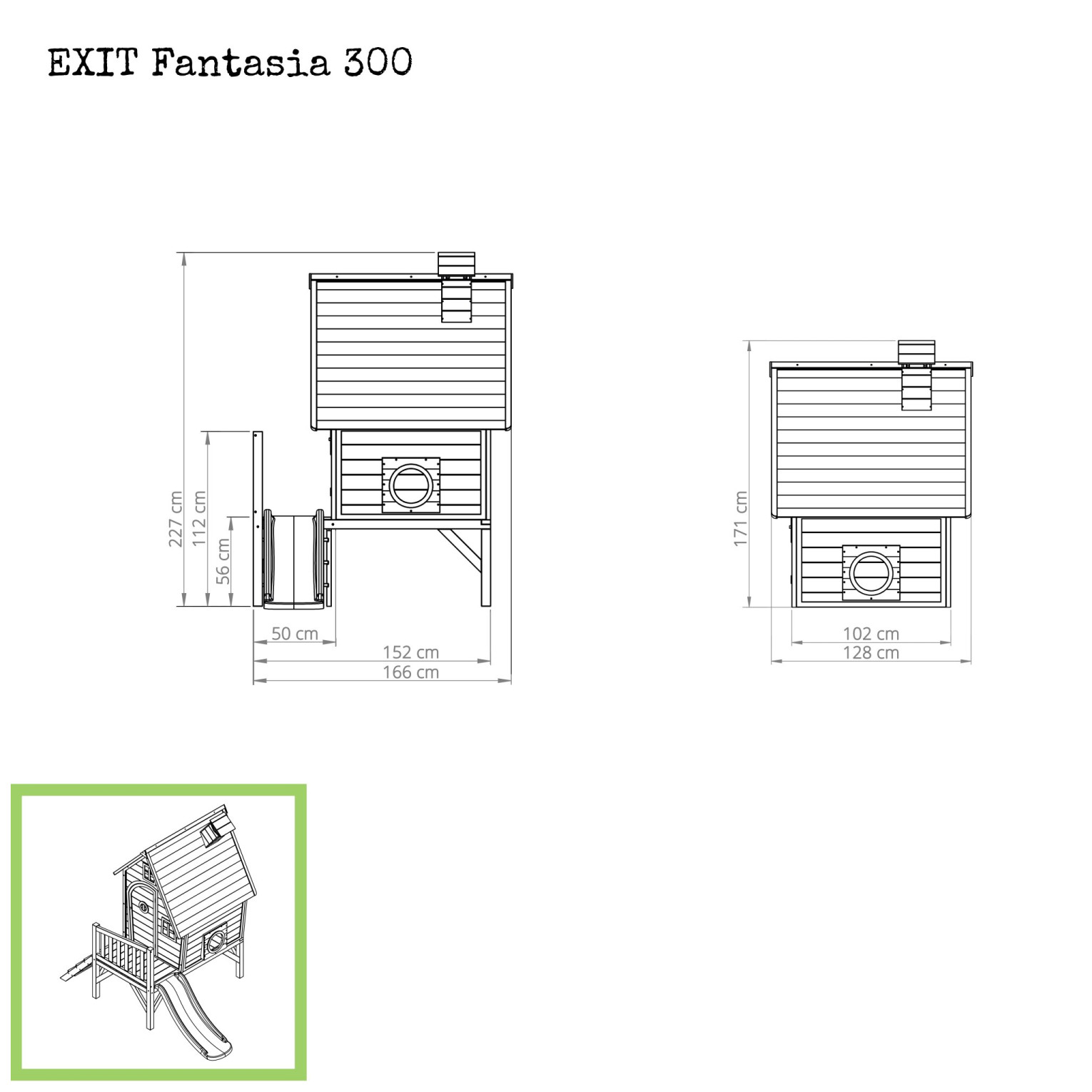 EXIT Fantasia 300 houten speelhuis - groen