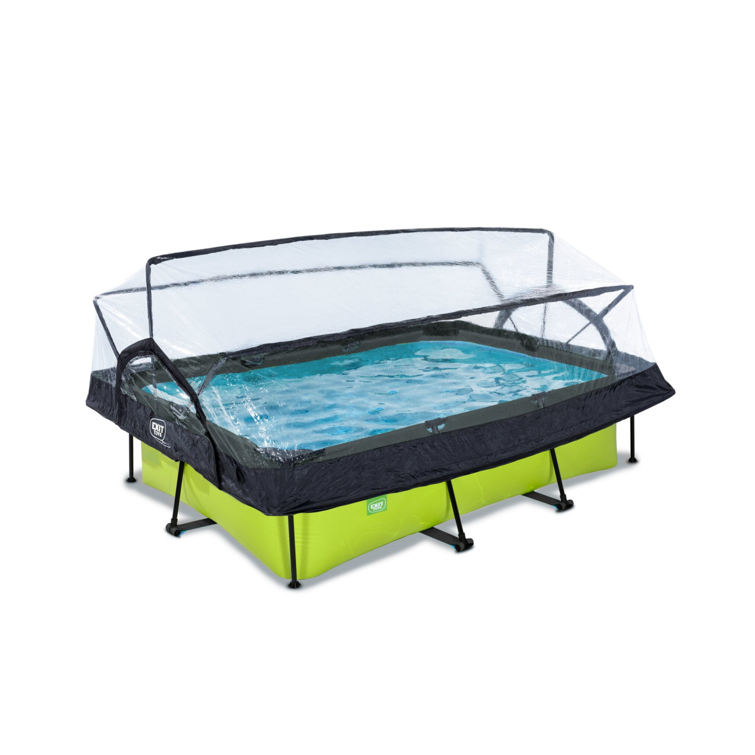 EXIT Lime zwembad 220x150x65cm met filterpomp en overkapping