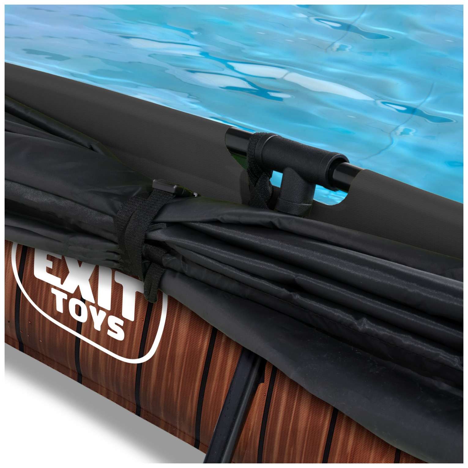 EXIT Wood zwembad 300x200x65cm met filterpomp en schaduwdoek