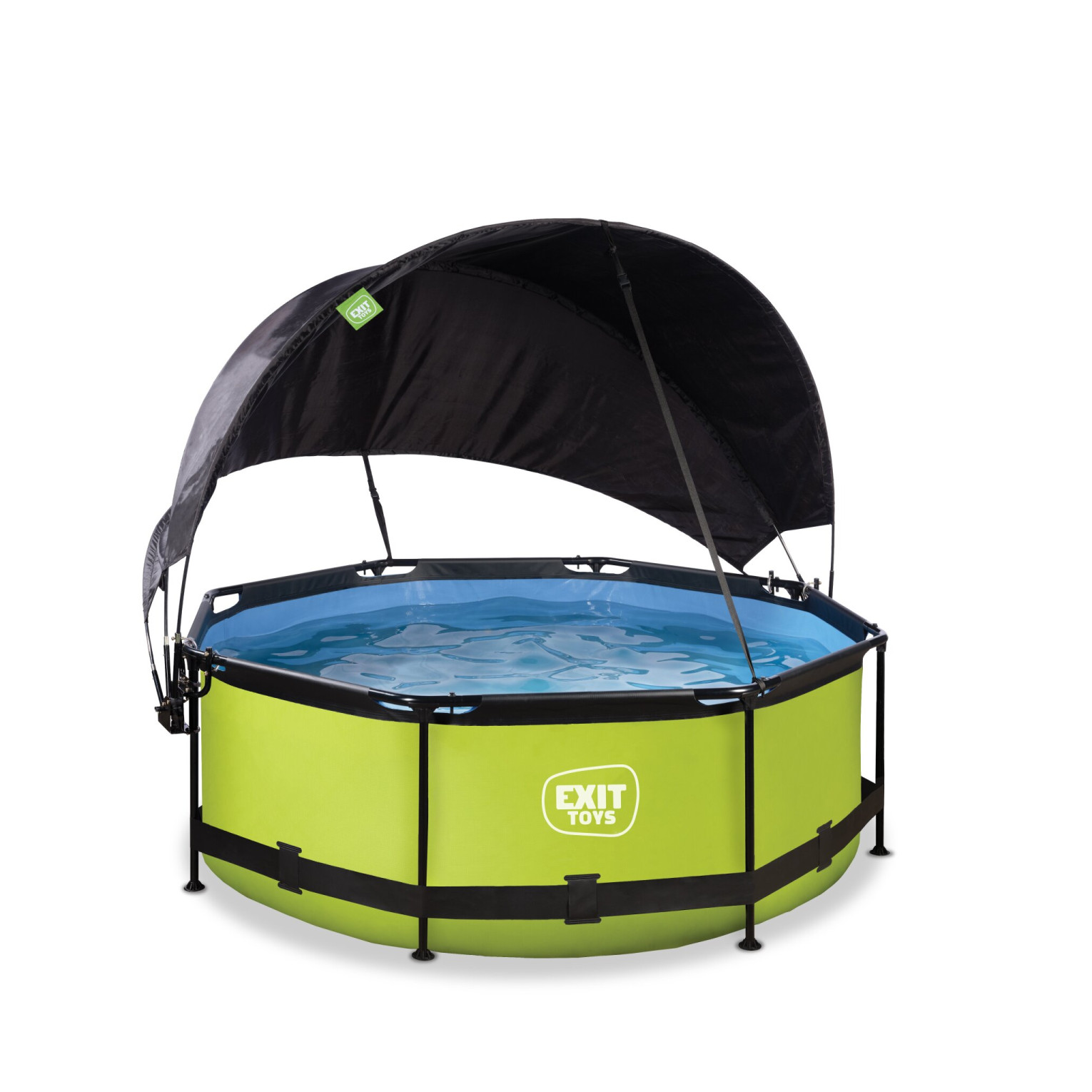 EXIT Lime zwembad ø244x76cm met filterpomp en schaduwdoek -
