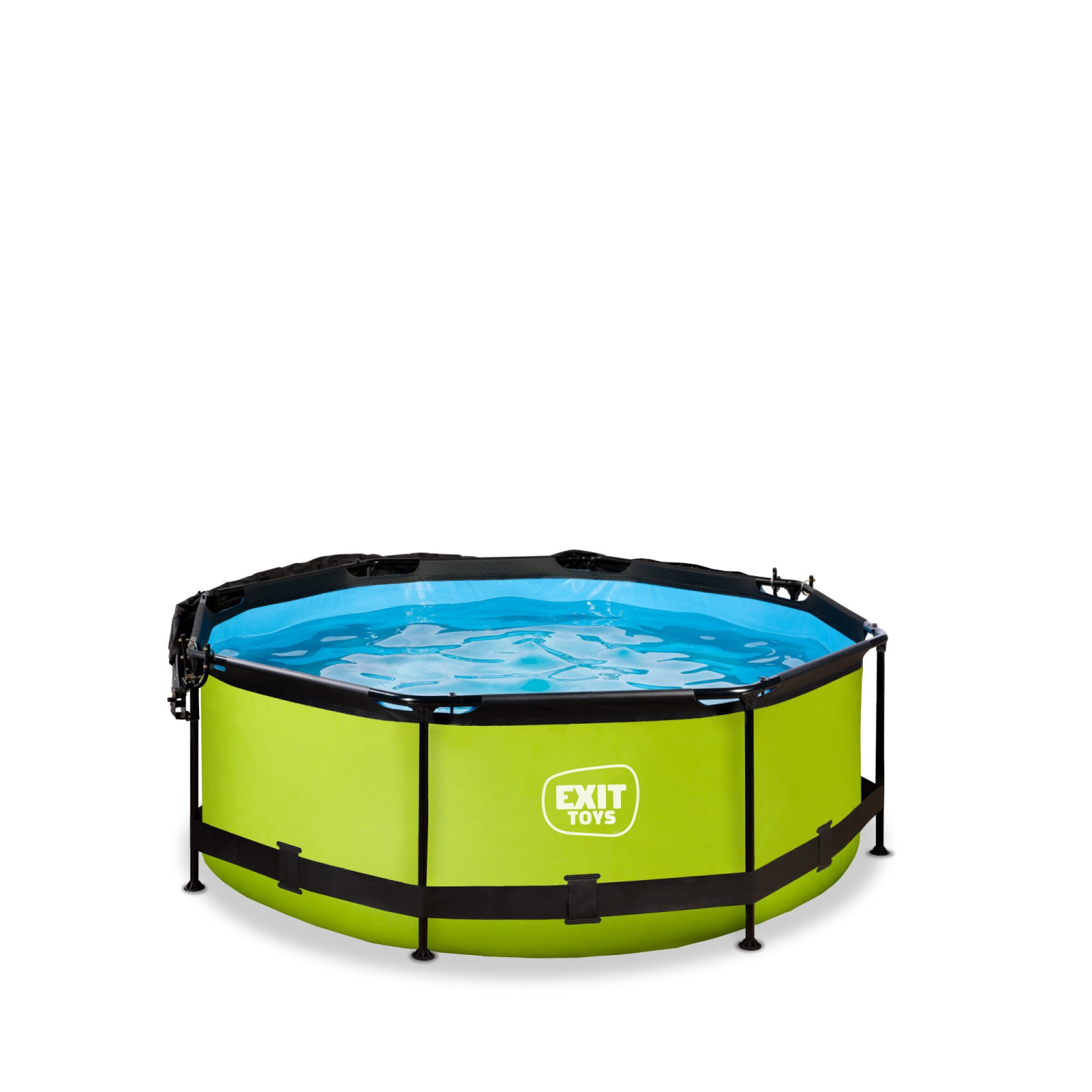 EXIT Lime zwembad ø244x76cm met filterpomp en schaduwdoek -