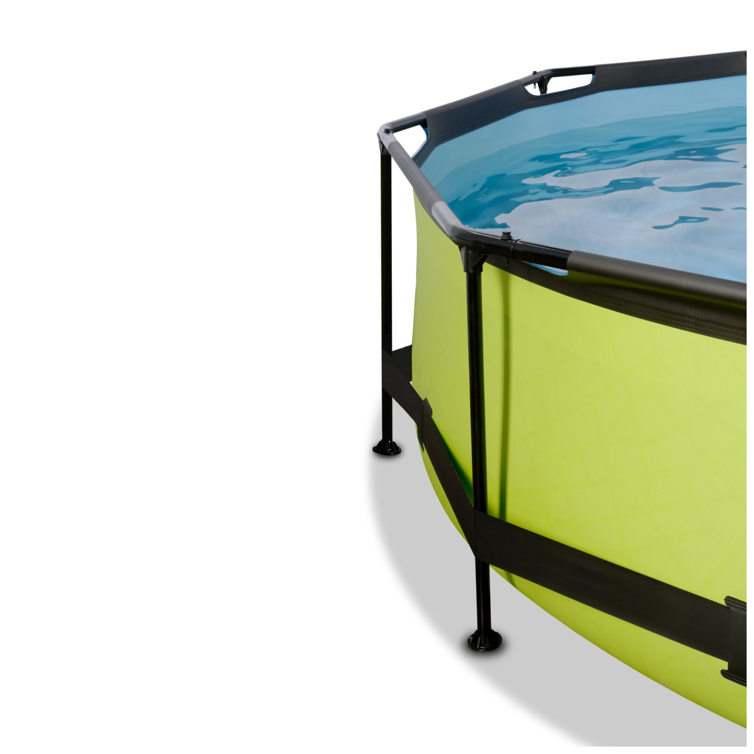 EXIT Lime zwembad ø244x76cm met filterpomp en schaduwdoek -
