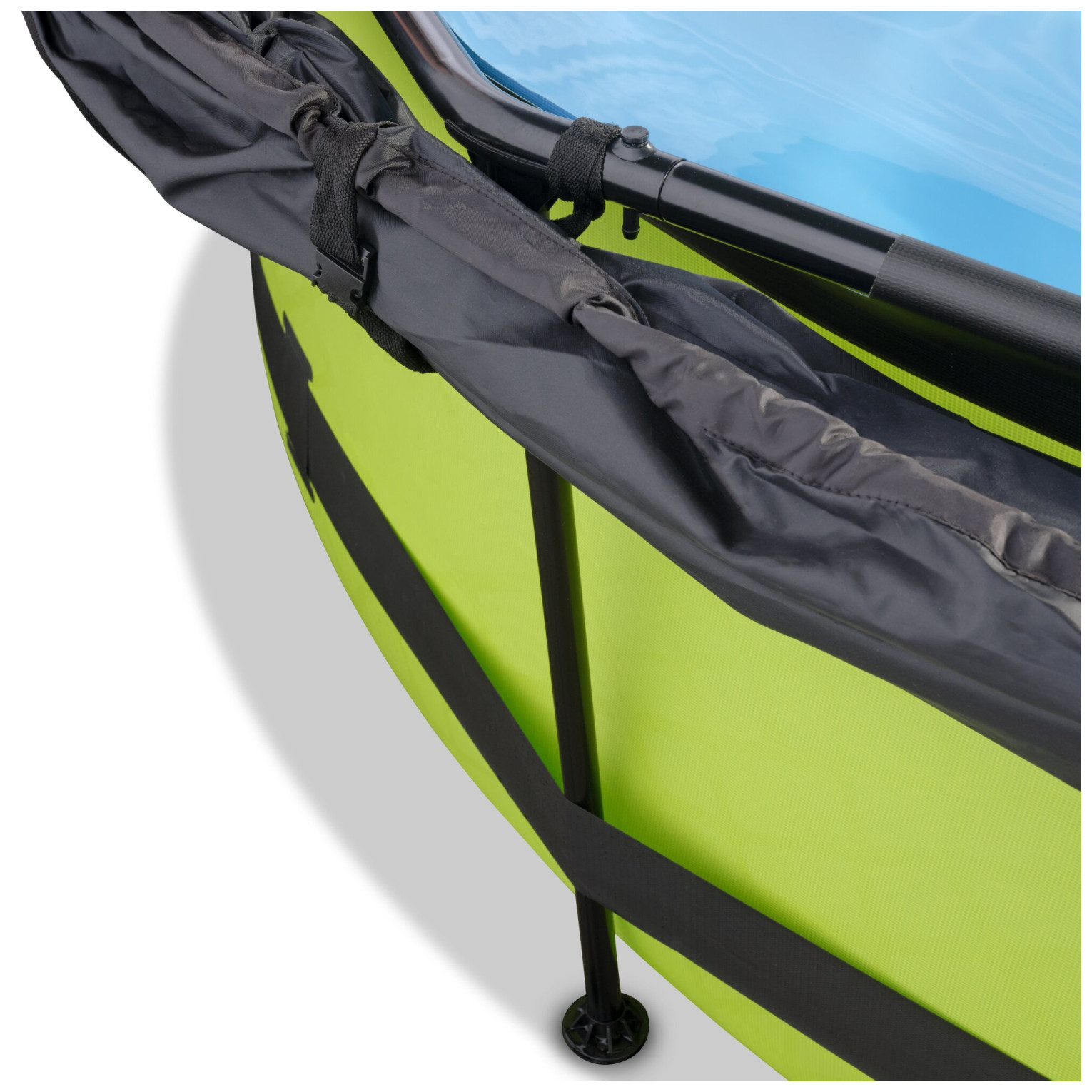 EXIT Lime zwembad ø244x76cm met filterpomp en schaduwdoek -