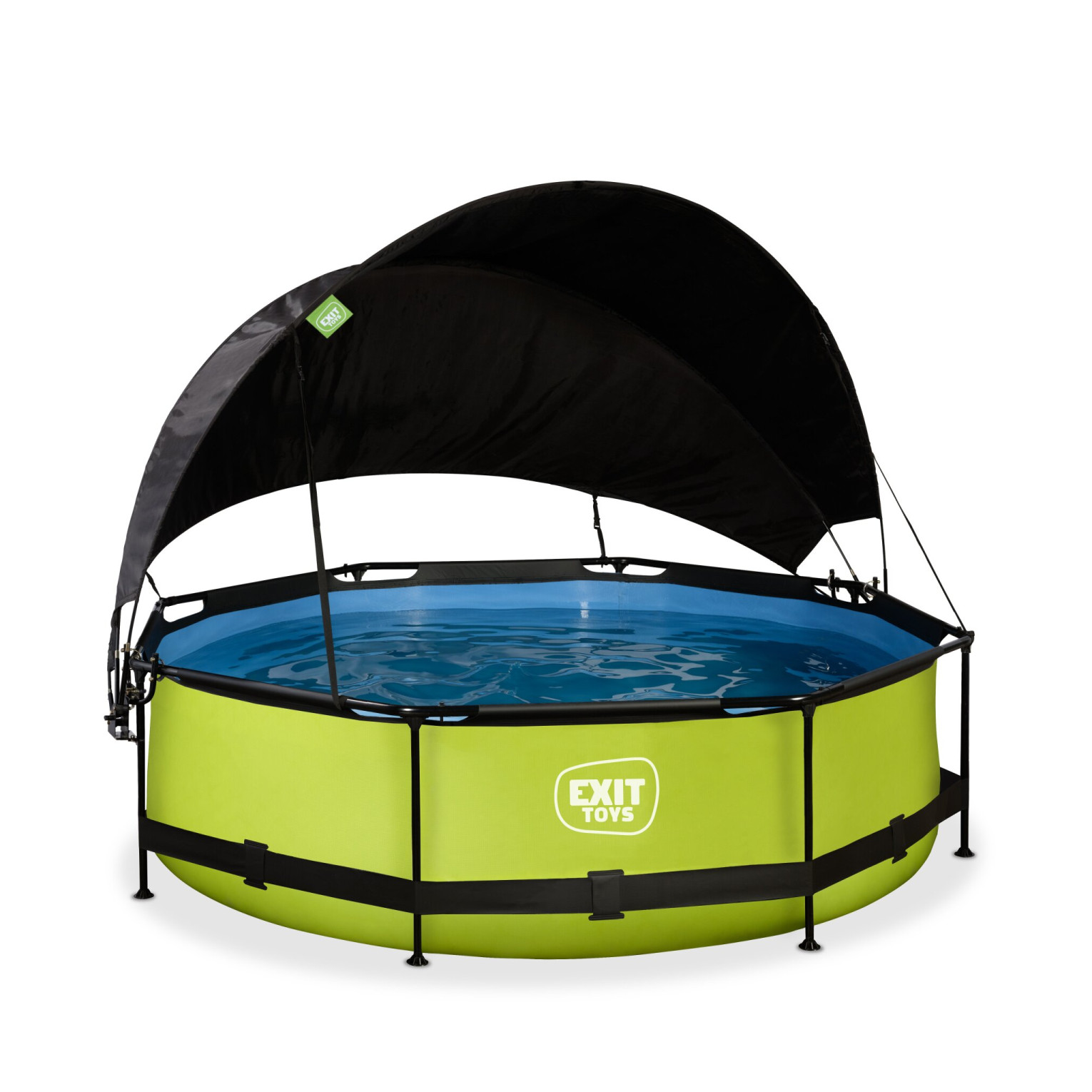 EXIT Lime zwembad ø300x76cm met filterpomp en schaduwdoek -