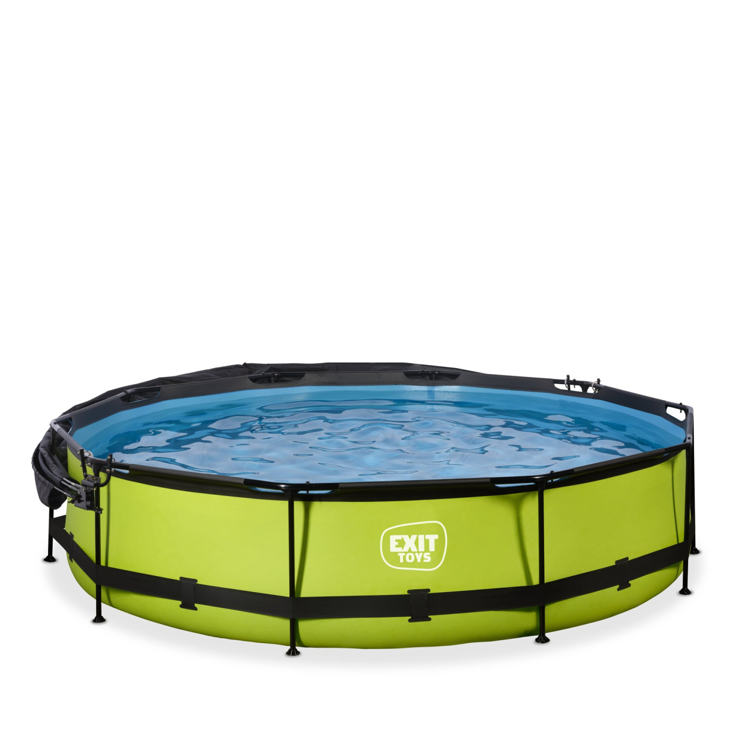 EXIT Lime zwembad ø360x76cm met filterpomp en schaduwdoek -