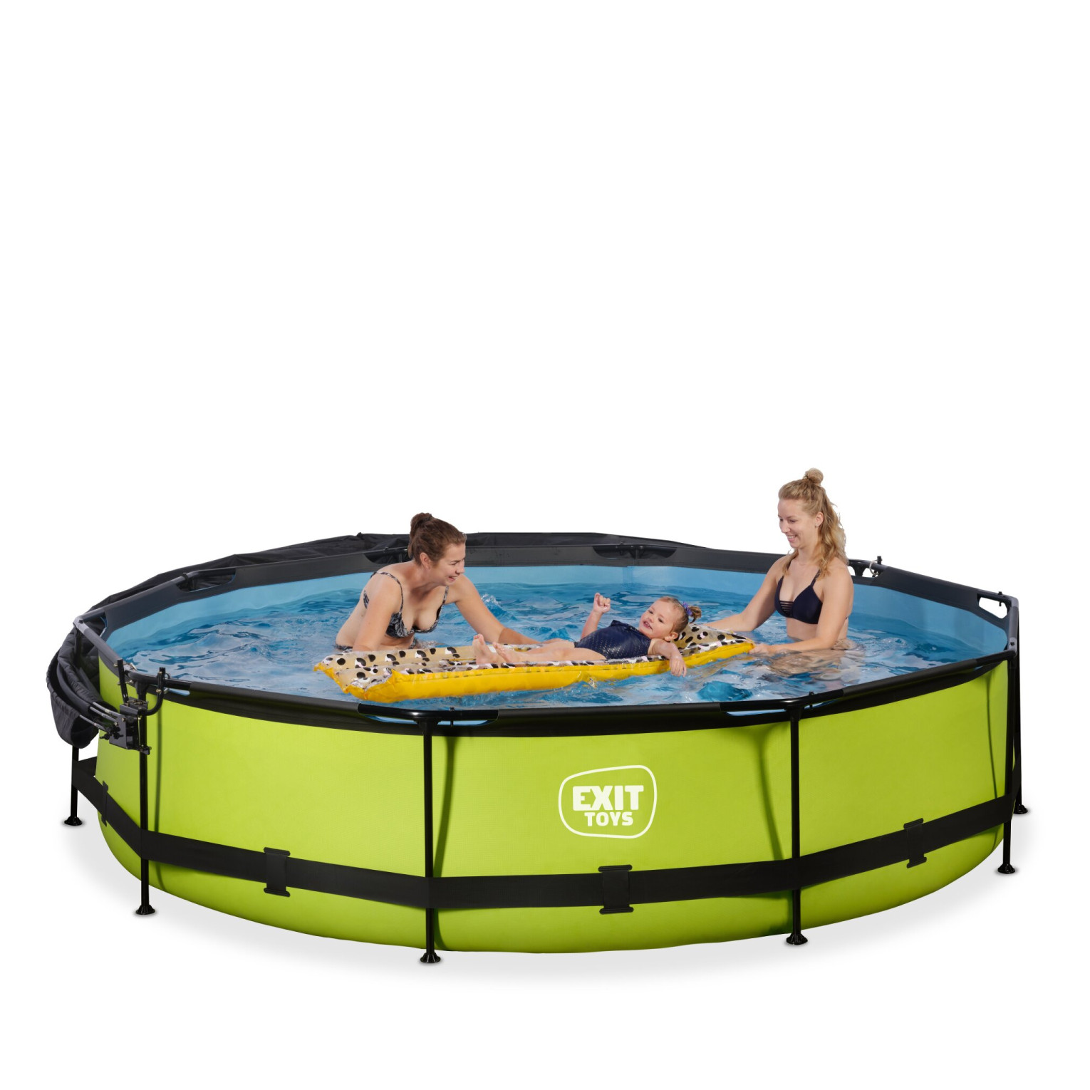 EXIT Lime zwembad ø360x76cm met filterpomp en schaduwdoek -