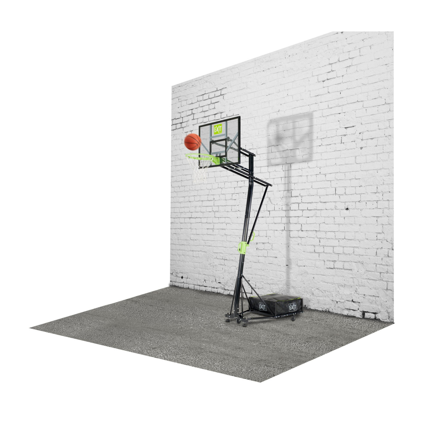 EXIT Galaxy verplaatsbaar basketbalbord op wielen - groen/zw