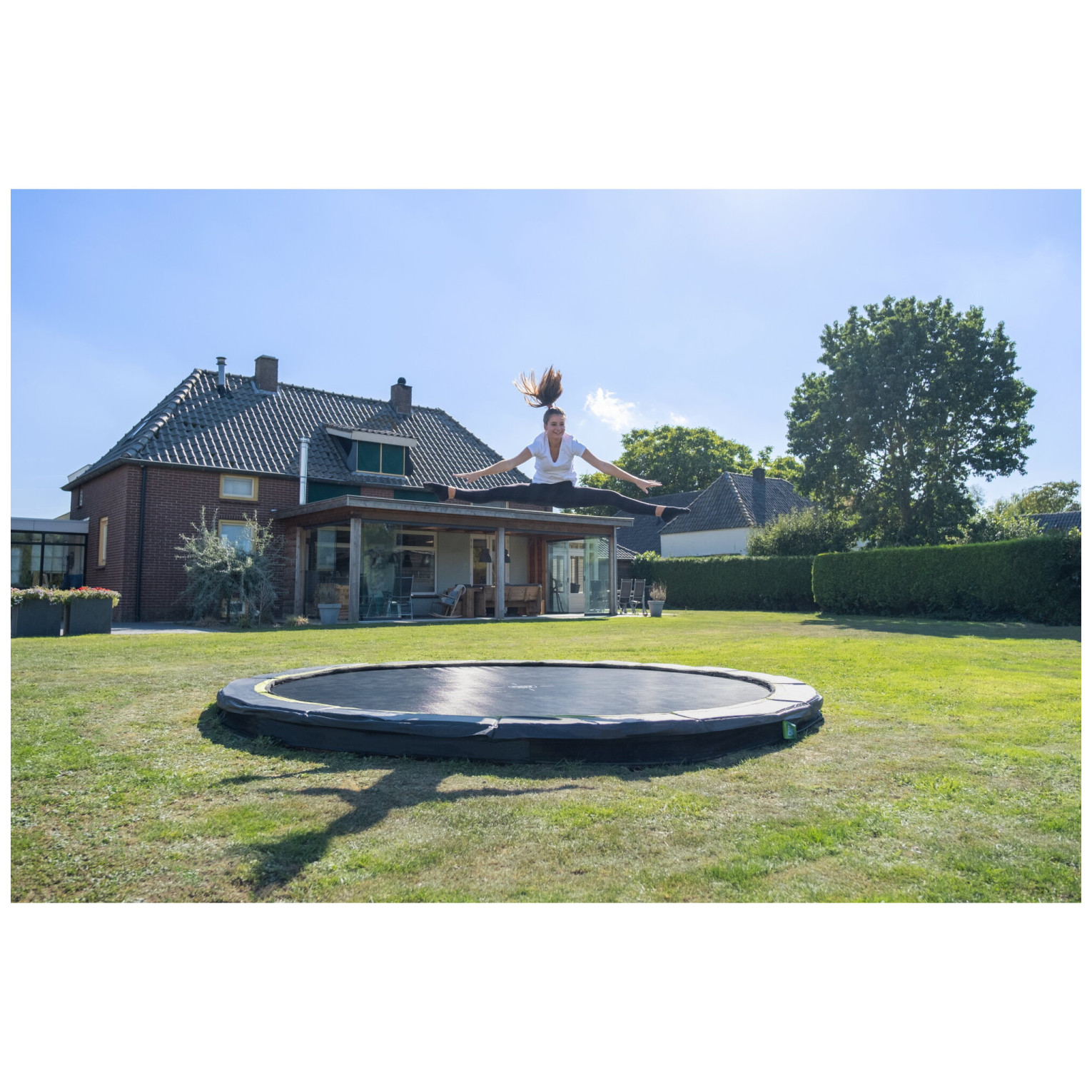 EXIT Trampoline de sport enterré Silhouette ø305cm - noir