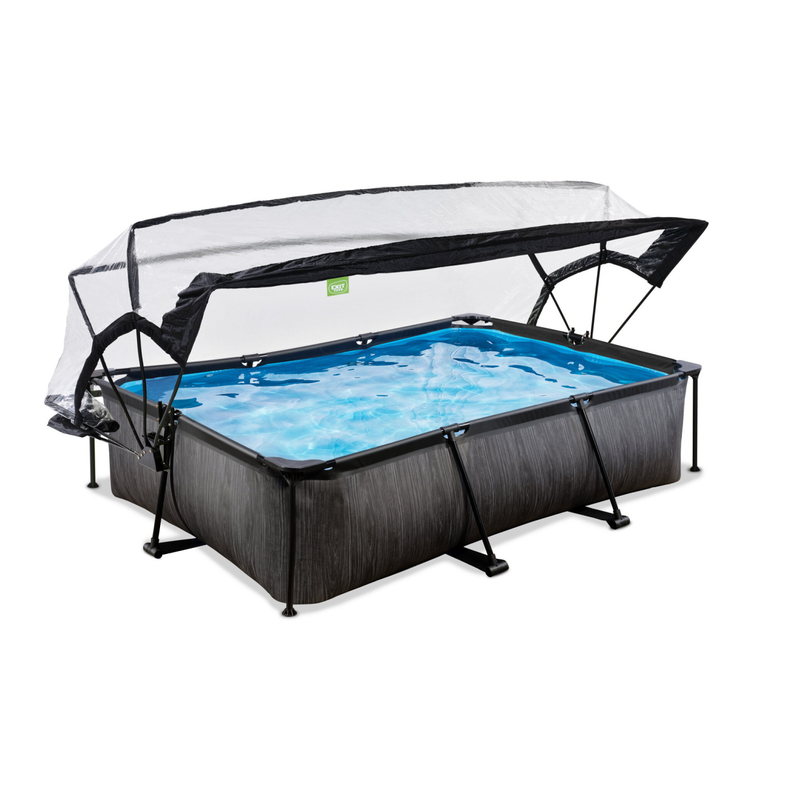 Piscine EXIT Black Wood 300x200x65cm avec pompe de filtration et toit