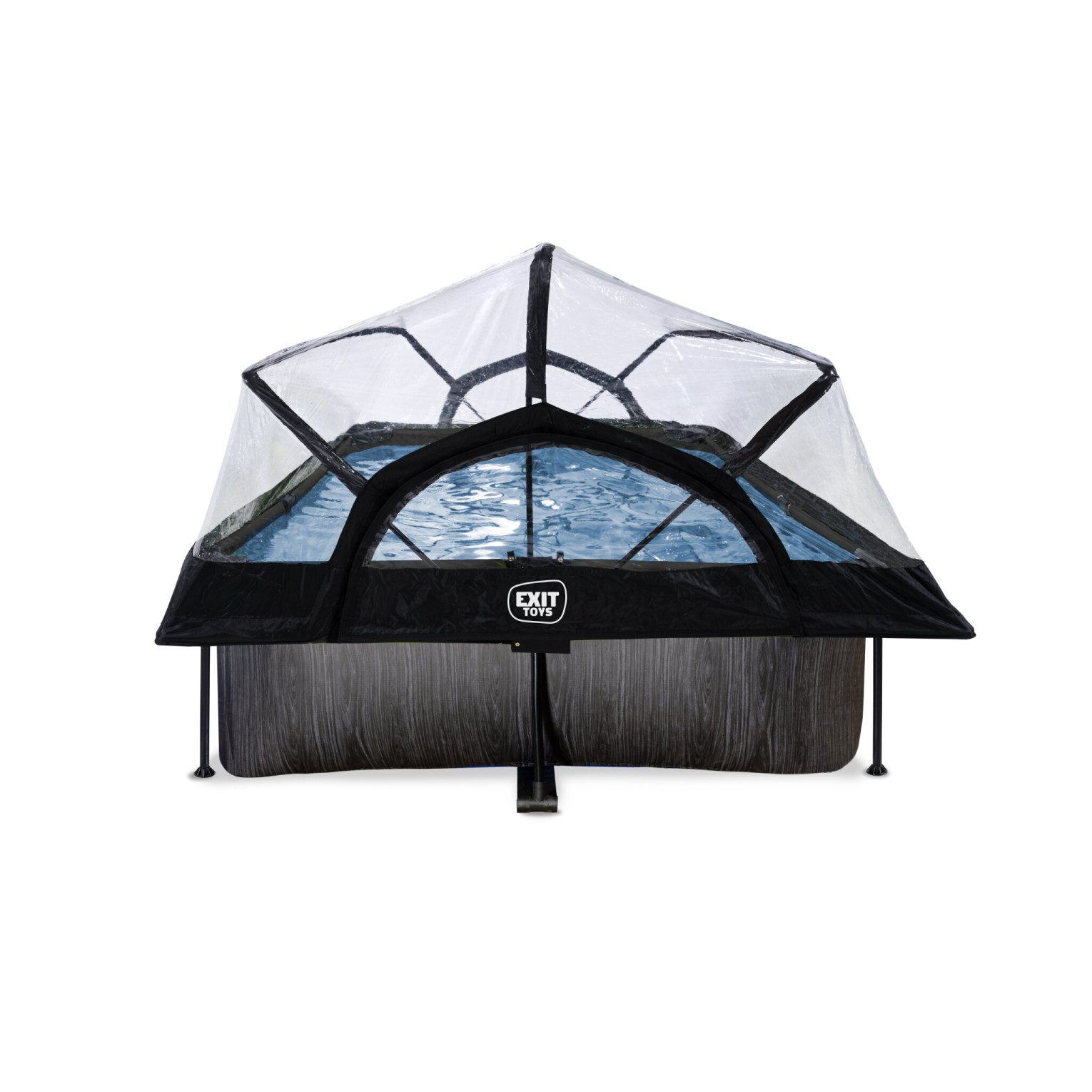 Piscine EXIT Black Wood 300x200x65cm avec pompe de filtration et toit