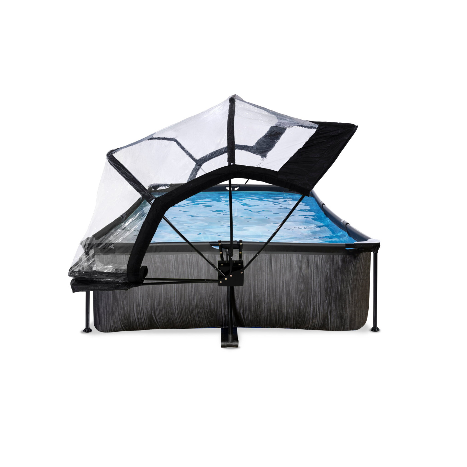 Piscine EXIT Black Wood 300x200x65cm avec pompe de filtration et toit