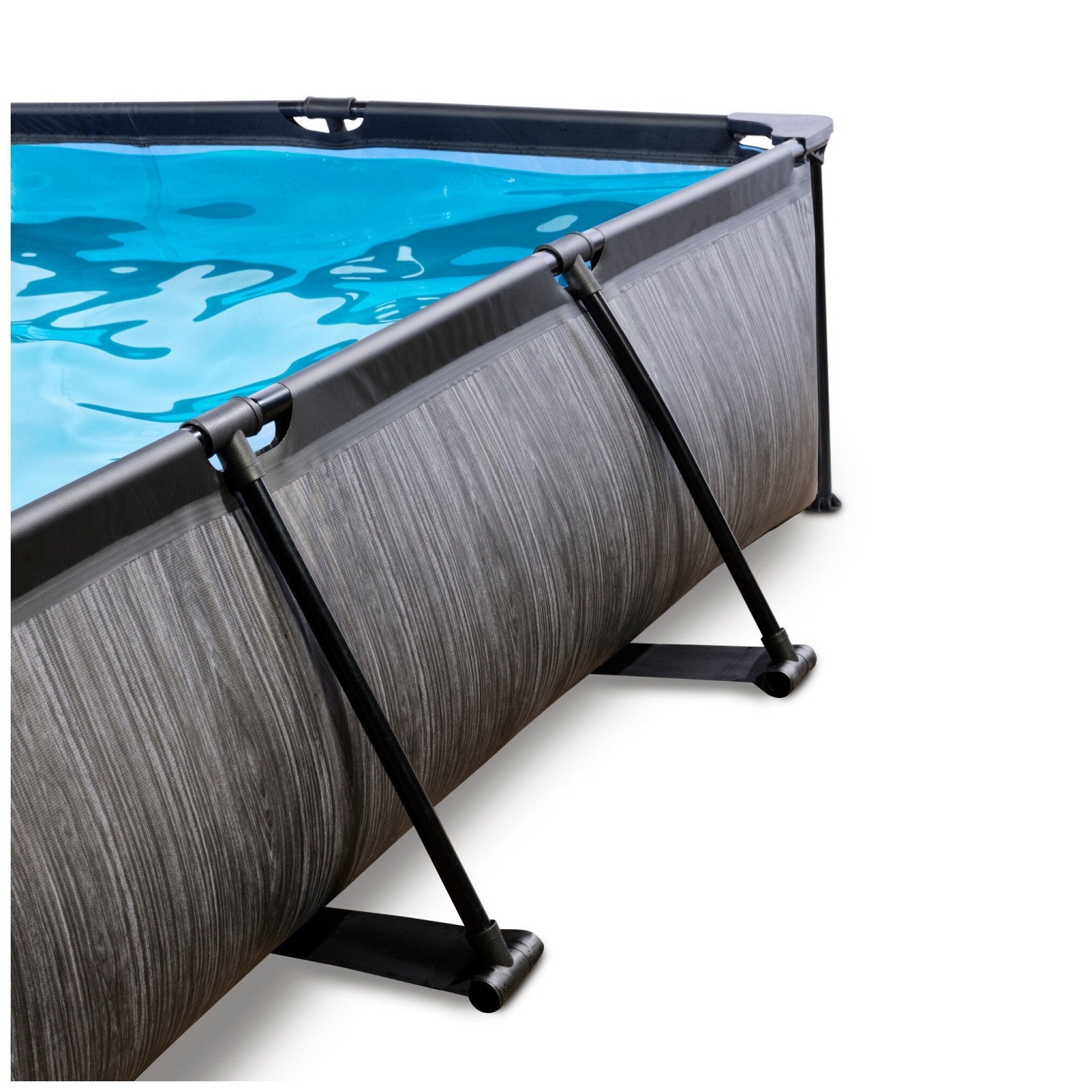 Piscine EXIT Black Wood 300x200x65cm avec pompe de filtration et toit