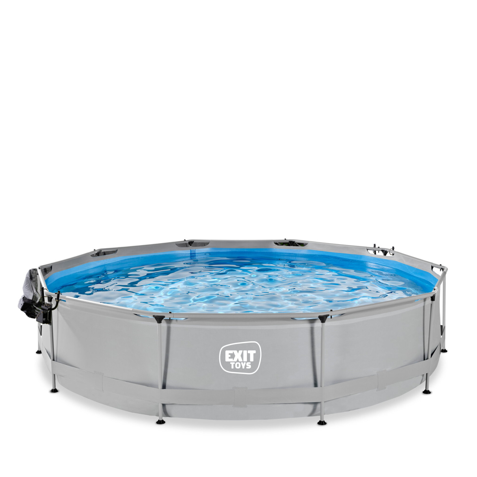 Piscine EXIT Soft Grey ø360x76cm avec pompe de filtration et couverture