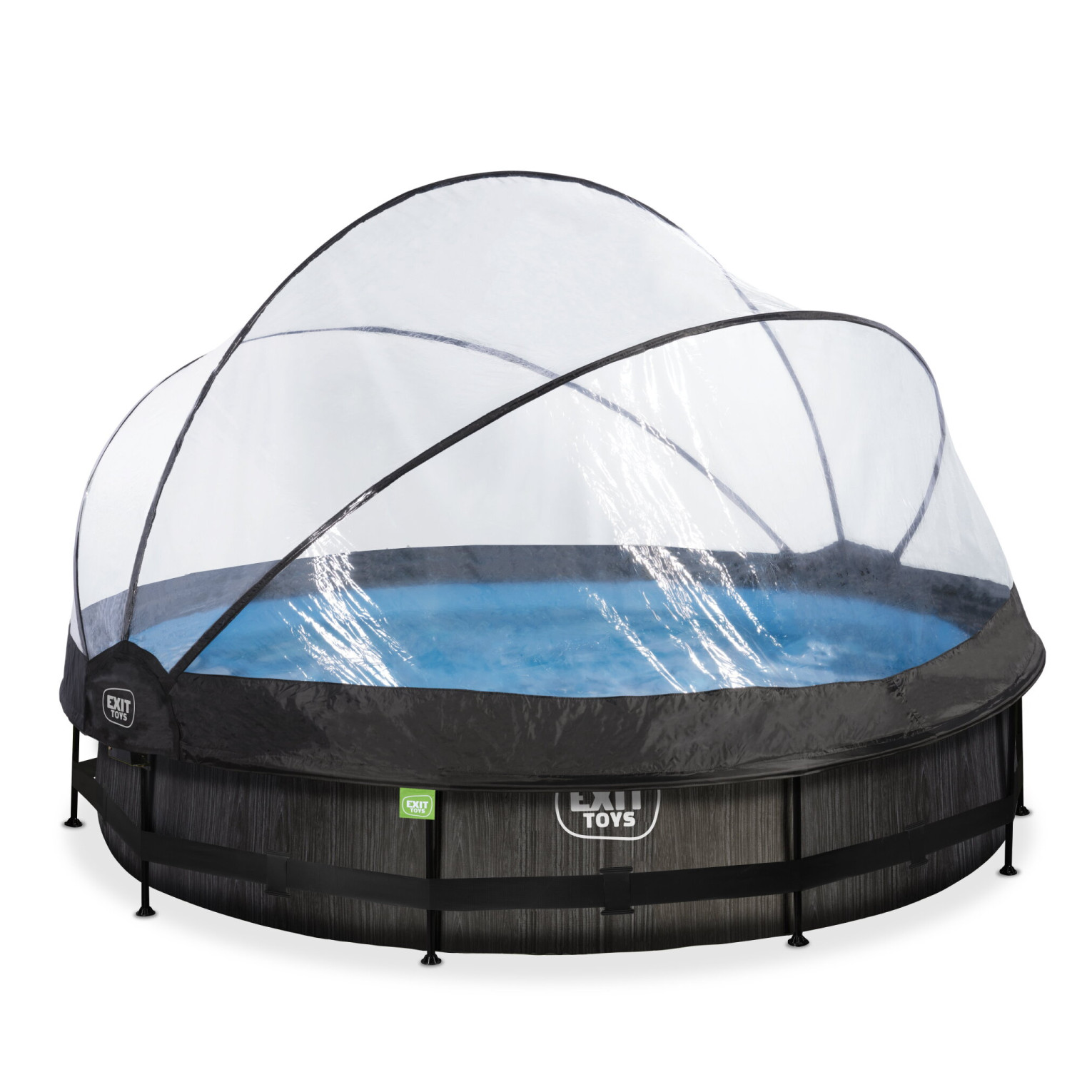 Piscine EXIT Black Wood ø360x76cm avec pompe de filtration et couverture